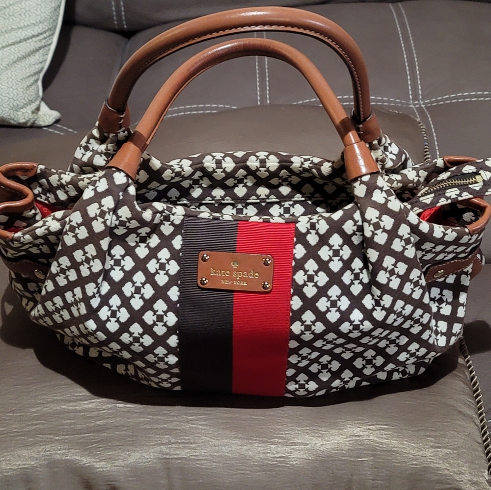 KATE SPADE New York Canvas w/ Leather Trim  Tote  Hand Bag